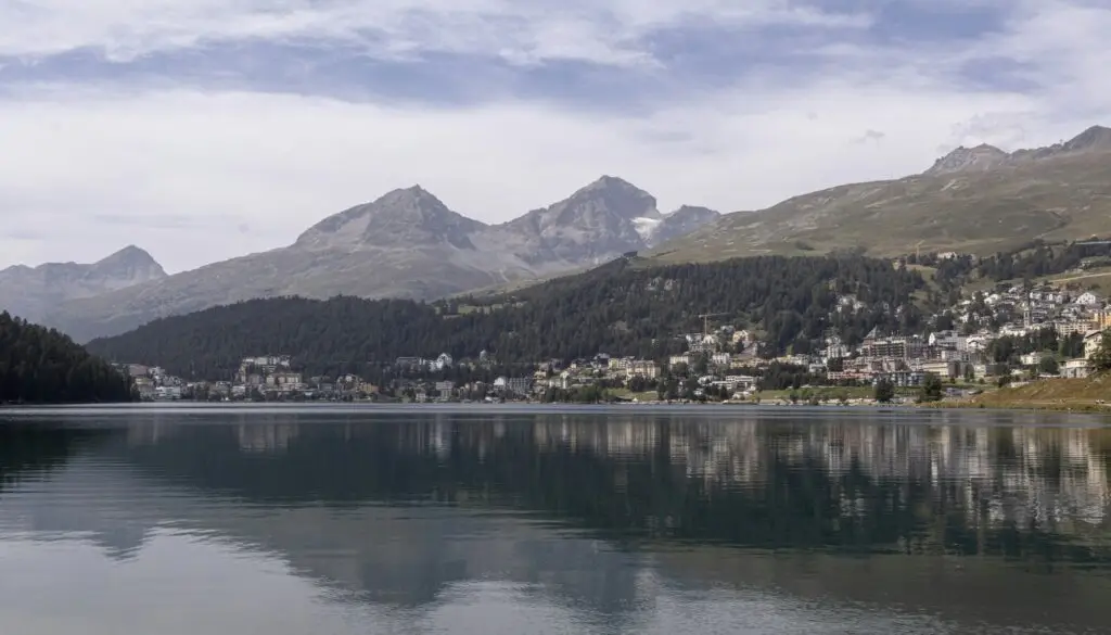 lake lucerne with alps reflection